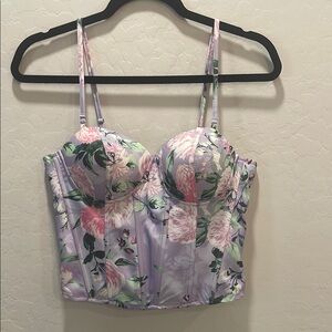 JLUXLABEL Purple and Pink Floral Tank Top